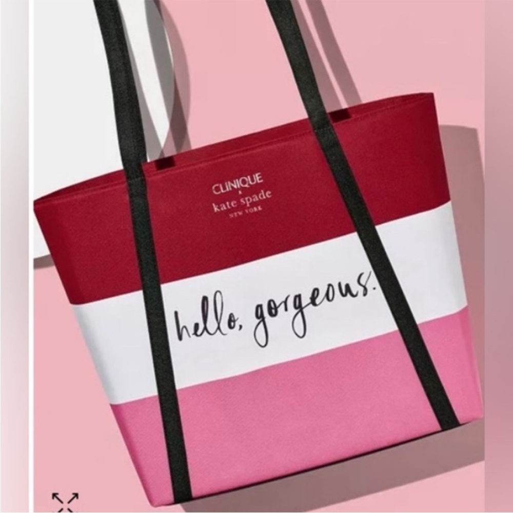 Kate Spade Red and Pink Tote with Black Straps